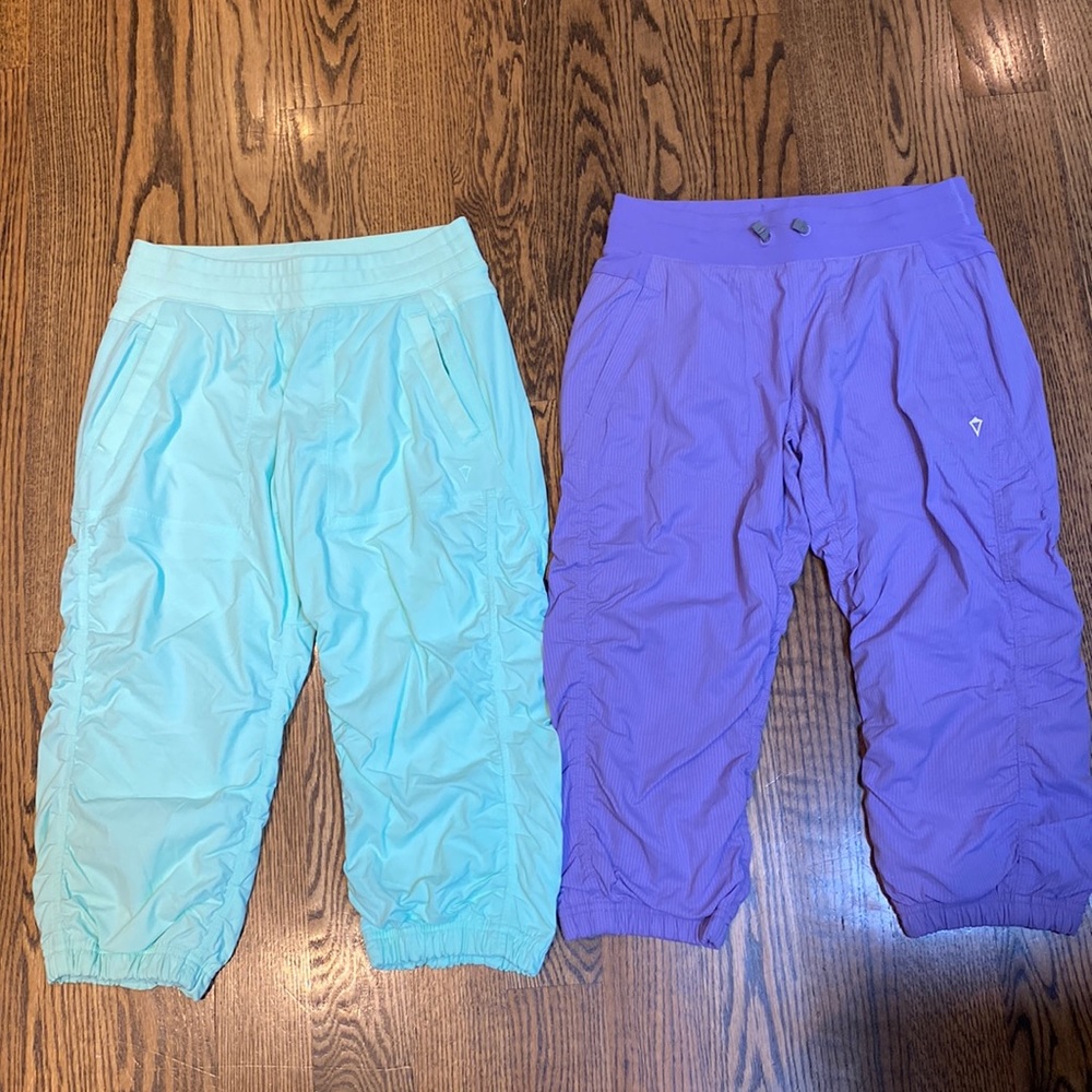 2 pairs Ivivva Live to Move crops lined (like Lululemon dance studio crops)